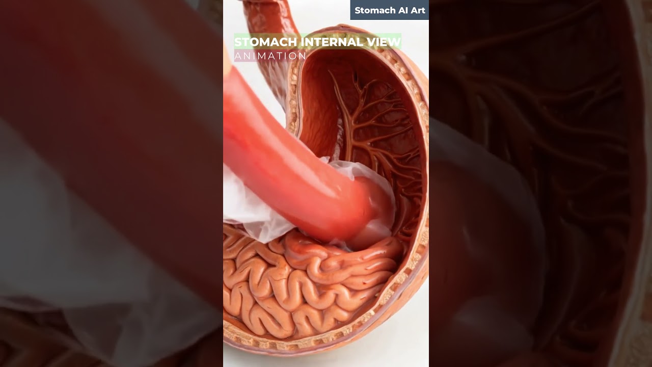 Stomach Internal View Animation | Digestive System | Human Anatomy | Stomach AI Art | 01