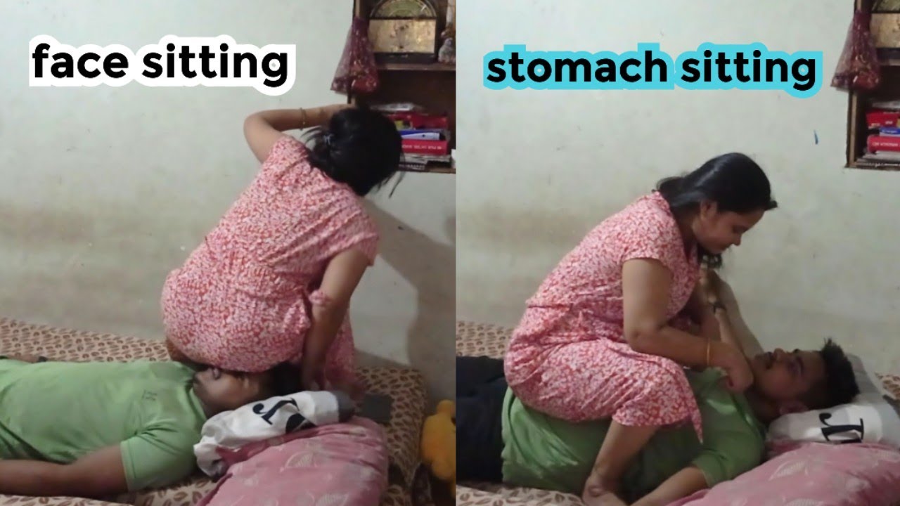 stomach sitting vs face sitting challenge husband wife