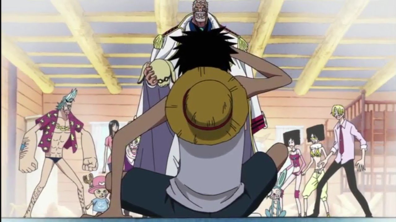 Straw hats first time meeting Garp(dub)