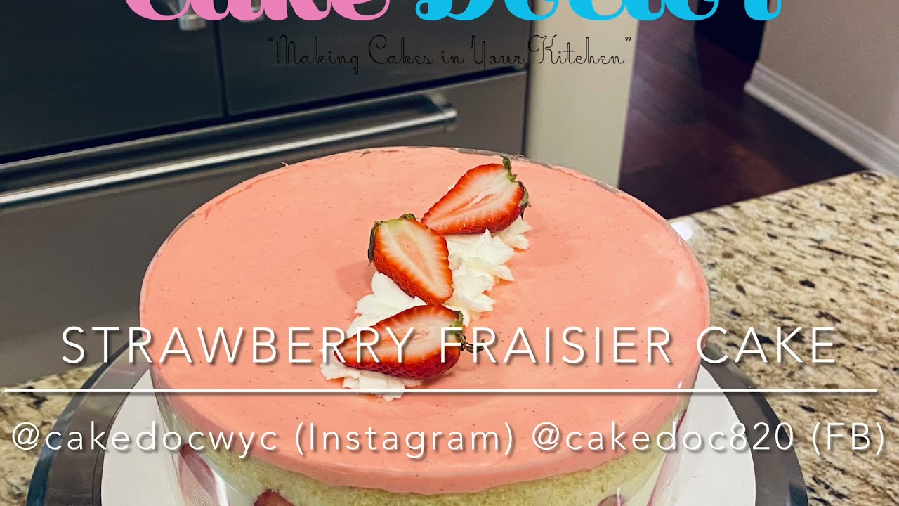 Strawberry Fraisier Cake, Assembly by Cake Doc