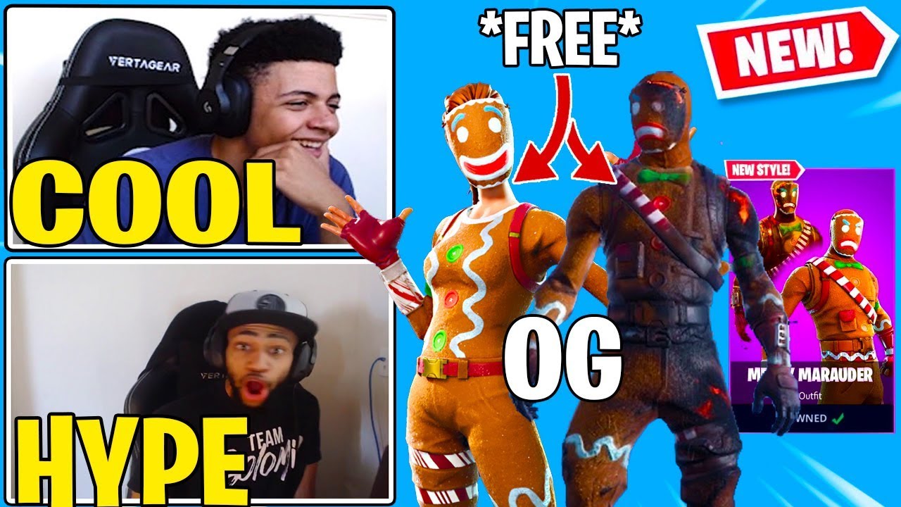 Streamers React To *BURNT* Free MERRY MARAUDER And GINGER GUNNER Skins!! (Back)