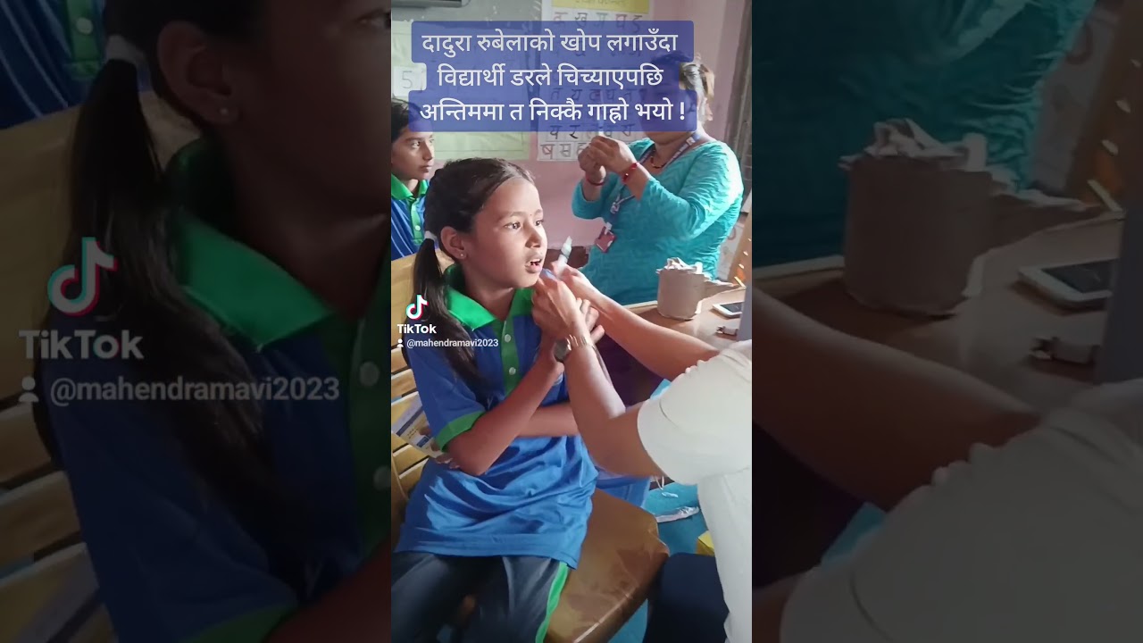 Student screaming and crying while getting vaccinated!