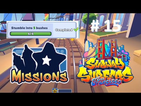 Stumble into 5 bushes - Mission #15 - Subway Surfers