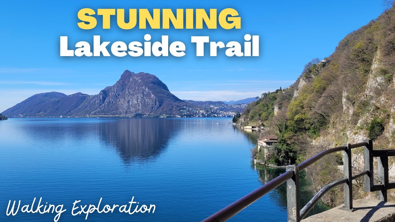 Stunning Trail by the Lakeside | Morning Walk along the Gandria Trail, Switzerland