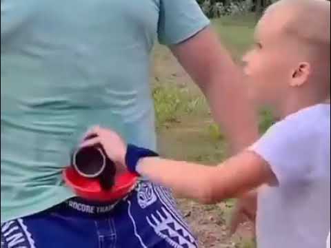 stupid kid pranked dad choke the shit out of him