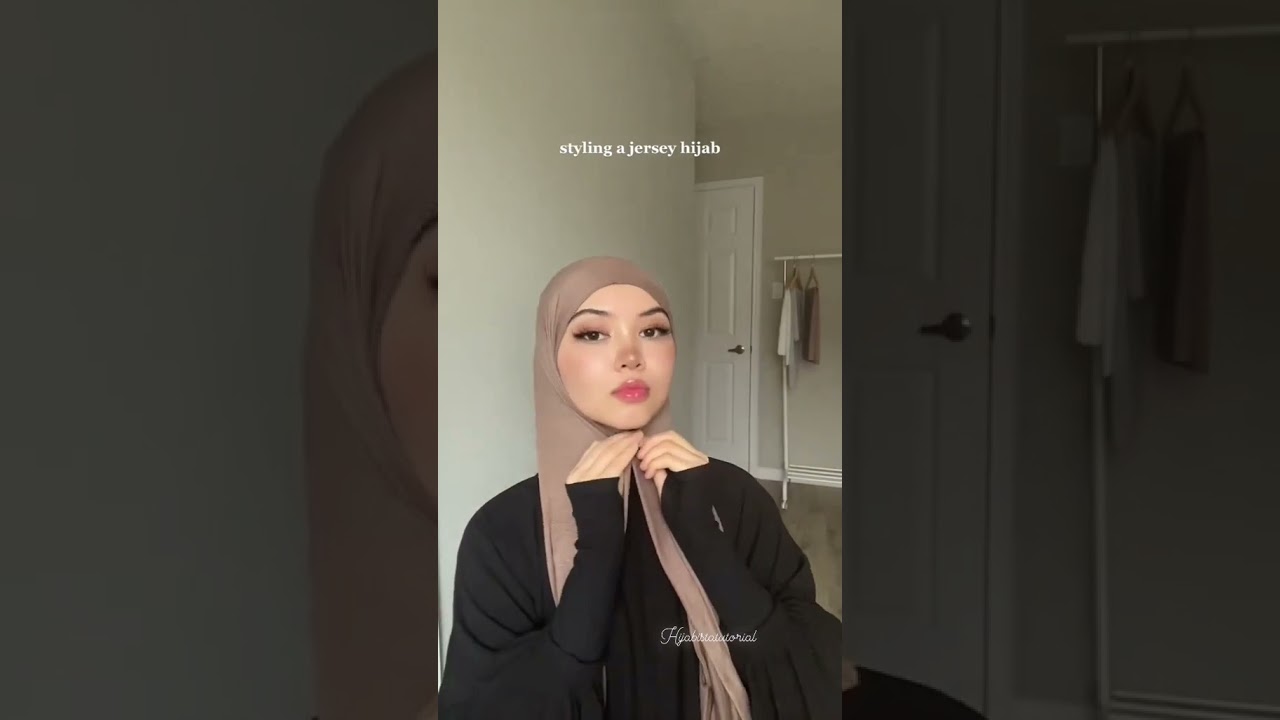 styling jersey hijab | easy hijab tutorial | #hijabstyle #hijab #حجاب #hijabtutorial #viral