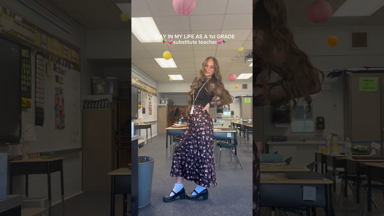 substitute teacher 🍎✏️ #teacherlife #teacher #grwm #modestfashion #teachers #dayinmylife