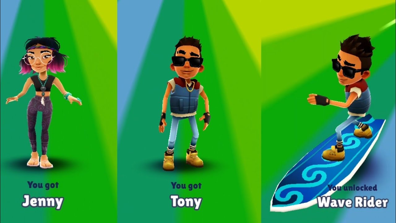 Subway Surfers New York Unlocking Jenny, Tony & Wave Rider