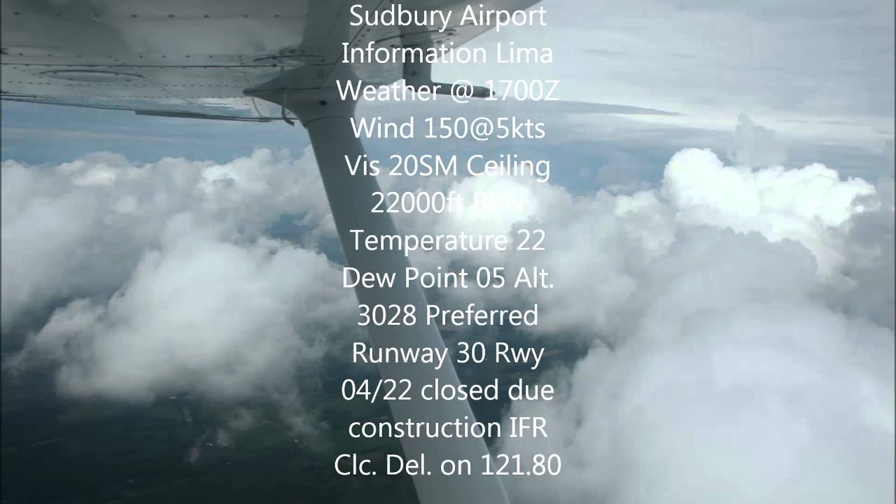 Sudbury Airport ATIS Lima - Real ATC recording June 2014