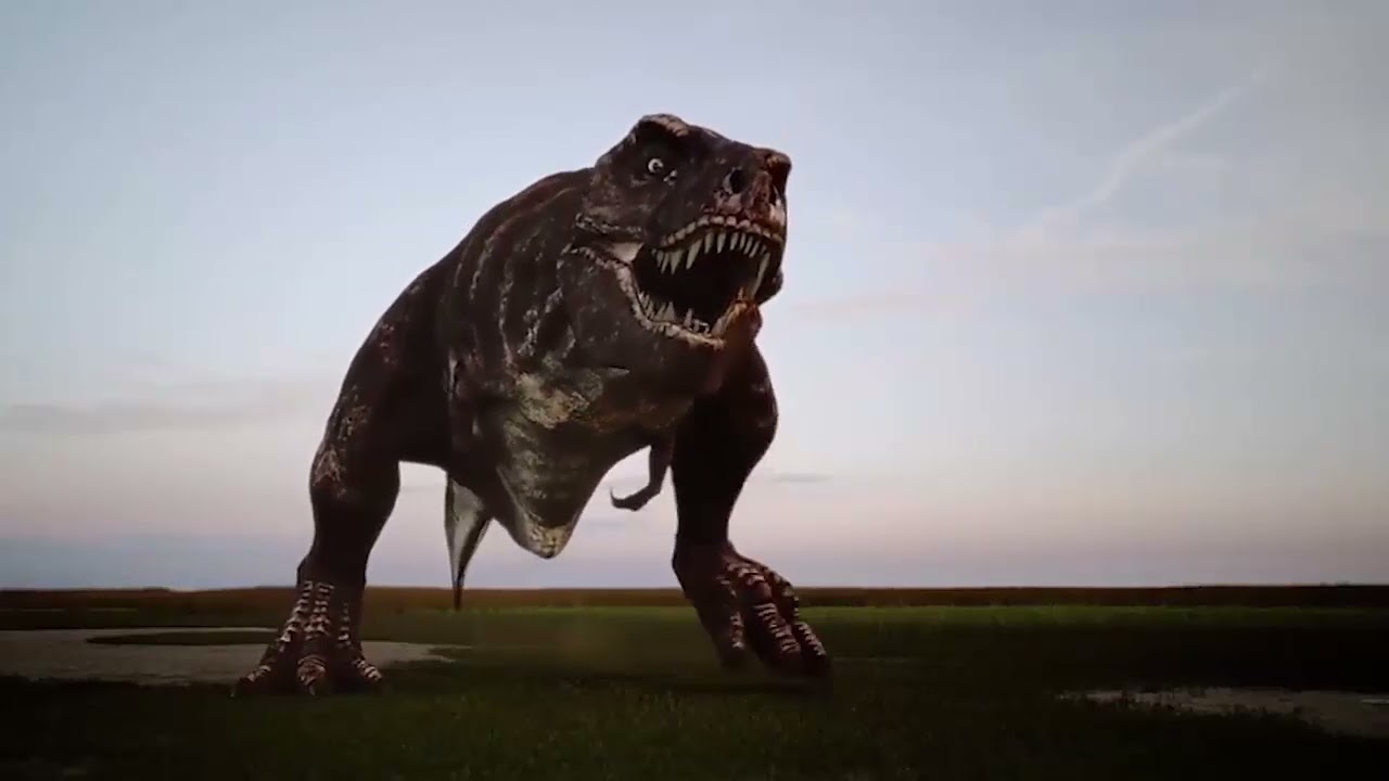 Sue hunting Edmontosaurus - Waking the T. rex resound