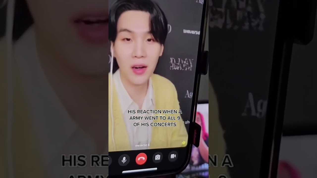 SUGA asking ARMY not to cry after she started crying on video call fansign 🐱💜