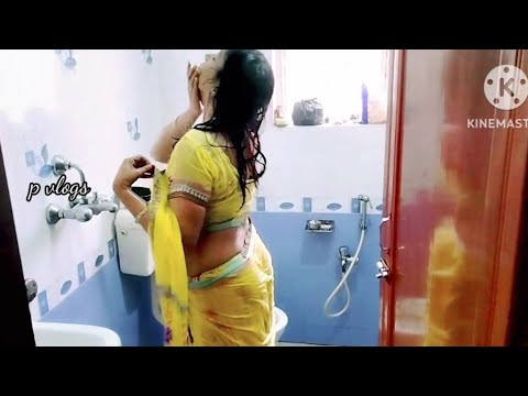 Summer bathing/Bathroom video/Indian housewife bathing video #bathroom #bathing