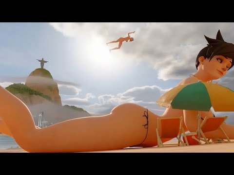 Sun Cream Giantess Growth Dva Overwatch On The Beach Giantess Breast Expansion Giantess Animation