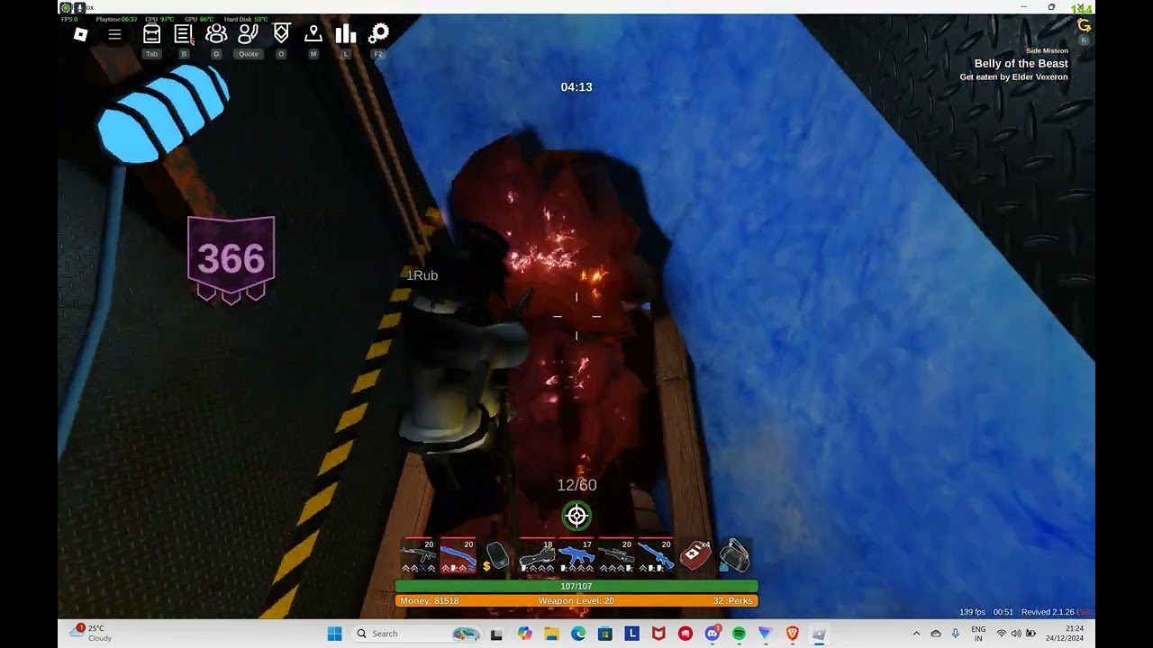 Sunken Ship no gear with overheal skill (Rise Of The Dead Roblox)