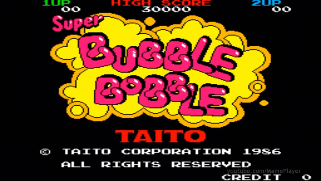 Super Bubble Bobble 1986 Taito Mame Retro Arcade Games