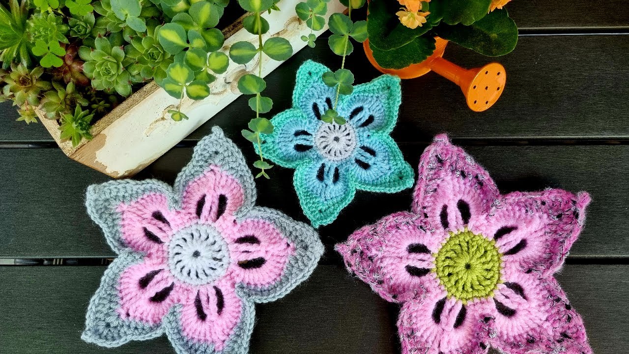 Super Easy Crochet Flower for Beginners #Crochet tutorial #Roxi crochet