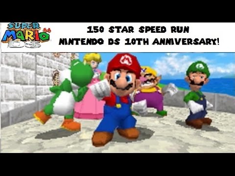 Super Mario 64 DS: 150 star speed run attempt (Nintendo DS 10 year special)