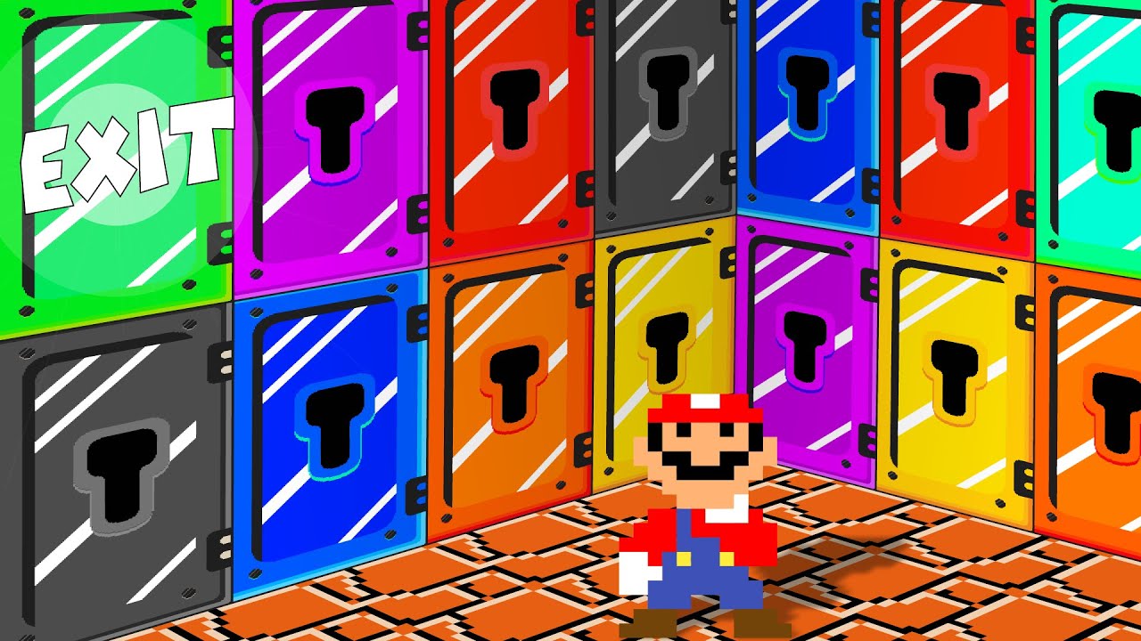 Super Mario Bros., 100 Mystery Doors… But Only One Lets Mario Escape!