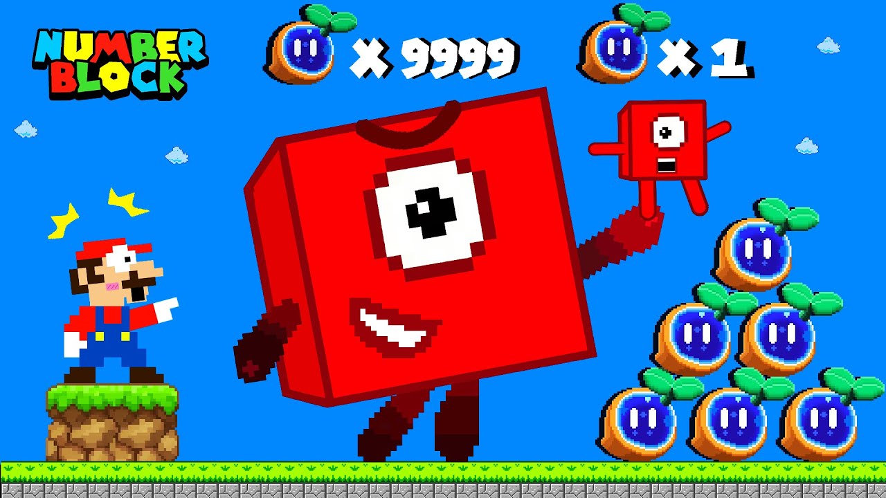 Super Mario Bros. but every Seed makes Numberblocks Power-Ups mix level up | Game Animation