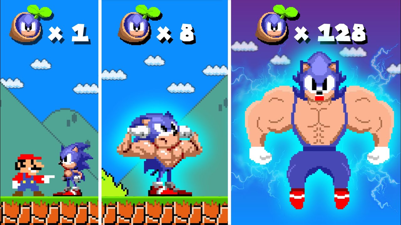 Super Mario Bros., but Seeds Make Sonic Stronger