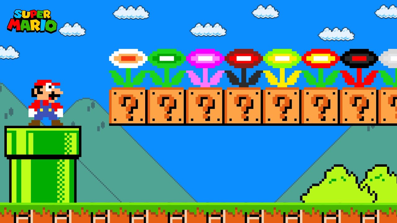 Super Mario Bros. but there are MORE Custom Flower!
