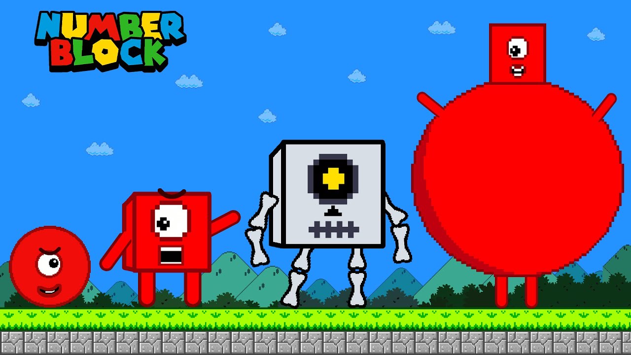 Super Mario Bros: Numberblock 1 Crazy Custom Power Ups | Game Animation