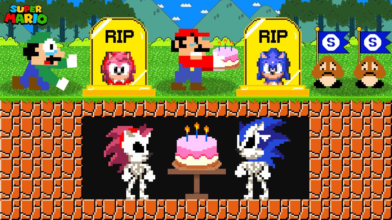 Super Mario Bros. Sad Story Mario, Luigi R.I.P Sonic and Amy...Please Come back!