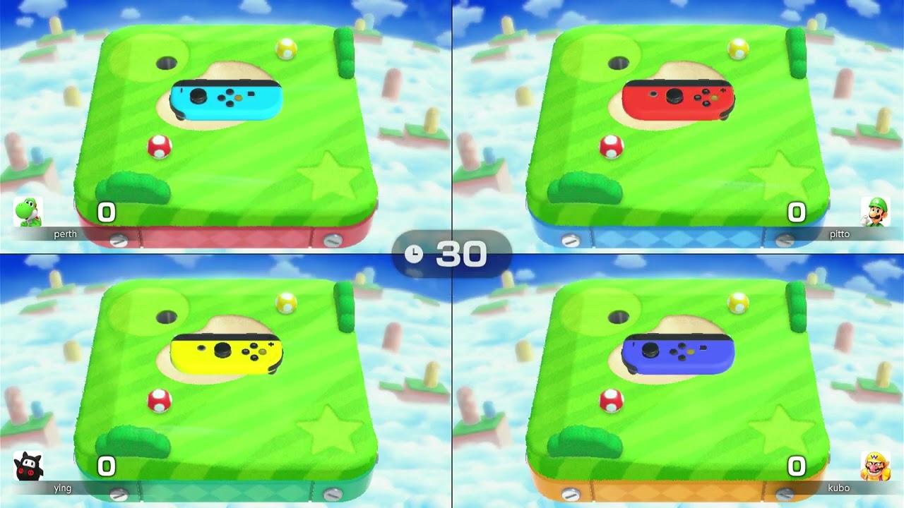 Super Mario Party Jamboree - King Bowser's Keep -  Yoshi vs Ninji vs Luigi vs Wario - 4 Players