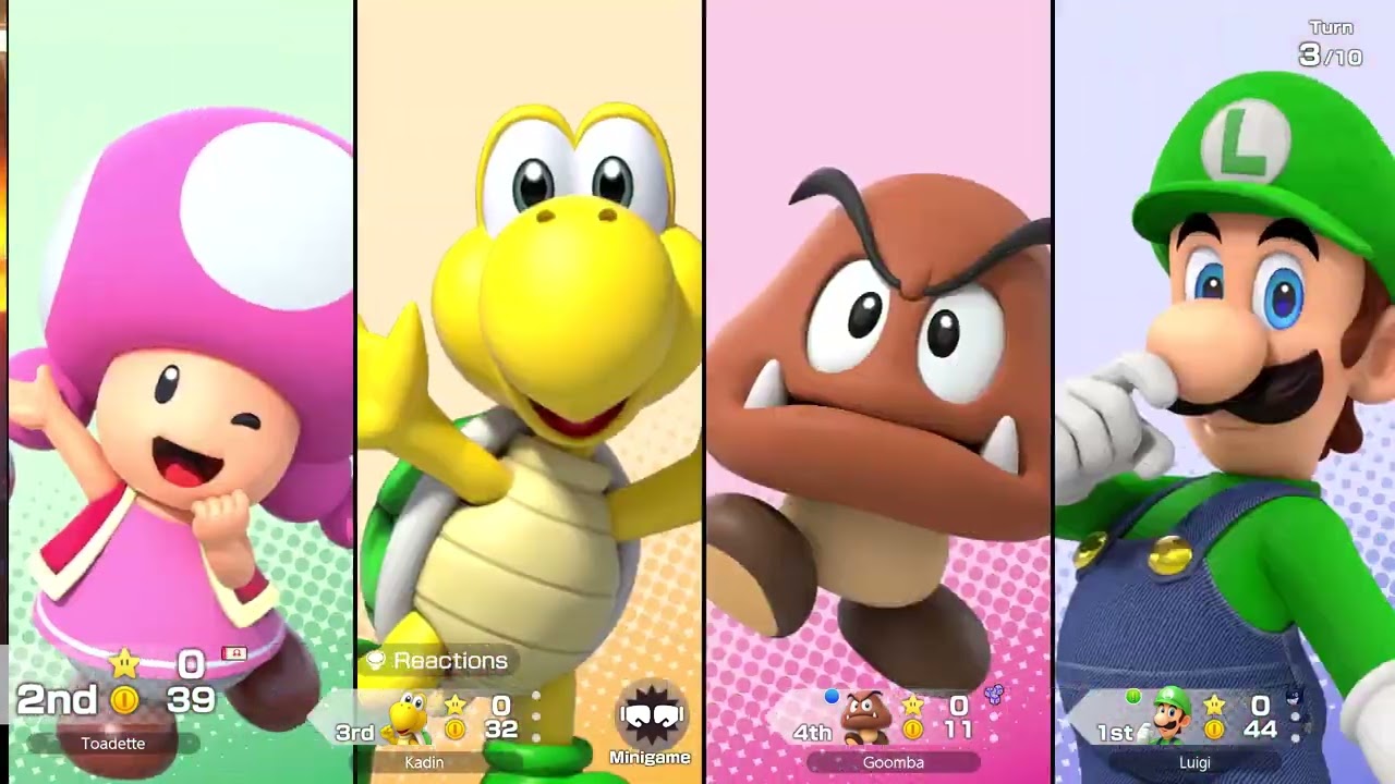 Super Mario Party Jamboree - King Bowser’s Keep - Koopa Troopa vs Toadette vs Goomba vs Luigi