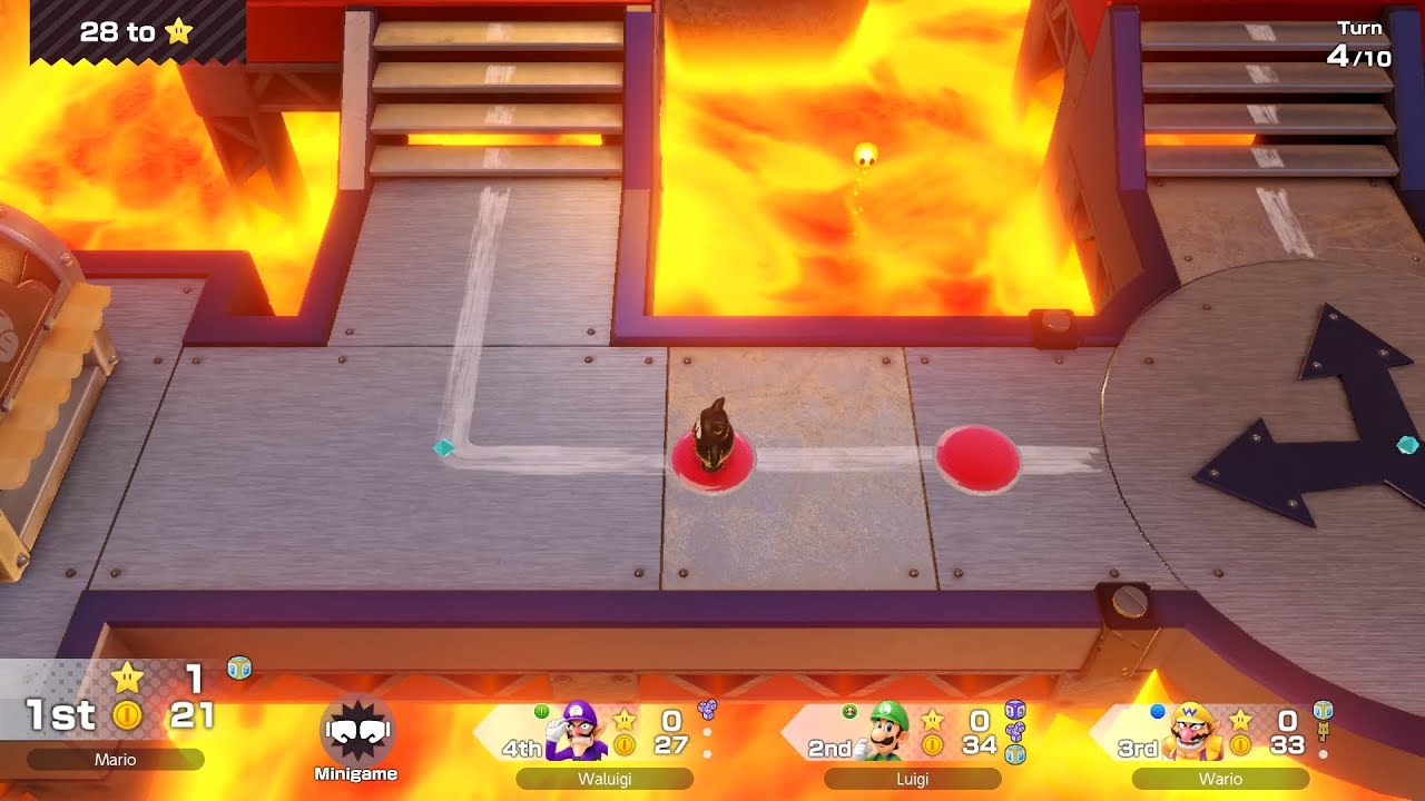 Super Mario Party Jamboree #61 King Bowser's Keep Ninji vs Waluigi vs Wario vs Luigi