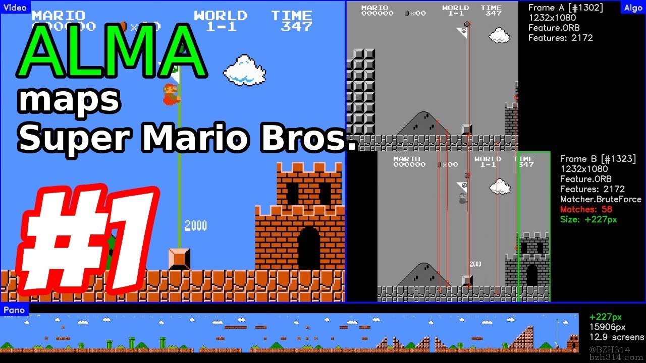 Super Marios Bros. - NES - World 1-1 - Automated Level MApper (ALMA)