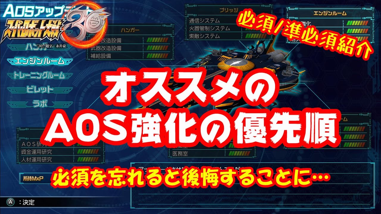 [Super Robot Wars 30]AOS priority. Don't forget the required AOS.