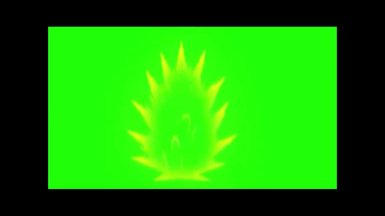 Super saiyan 3 aura green screen