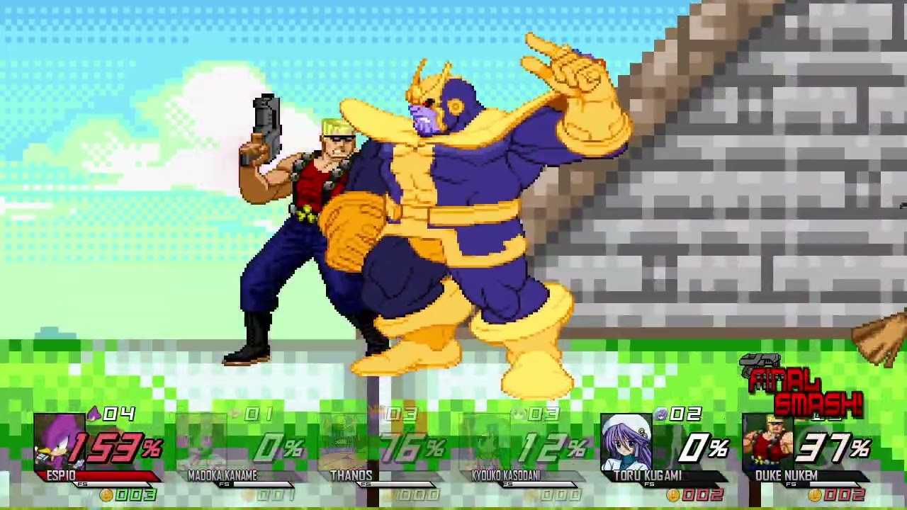 Super Smash Bros. CMC+: Espio, Madoka, Thanos, Kyouko Kasodani, Toru Kugami, Duke Nukem