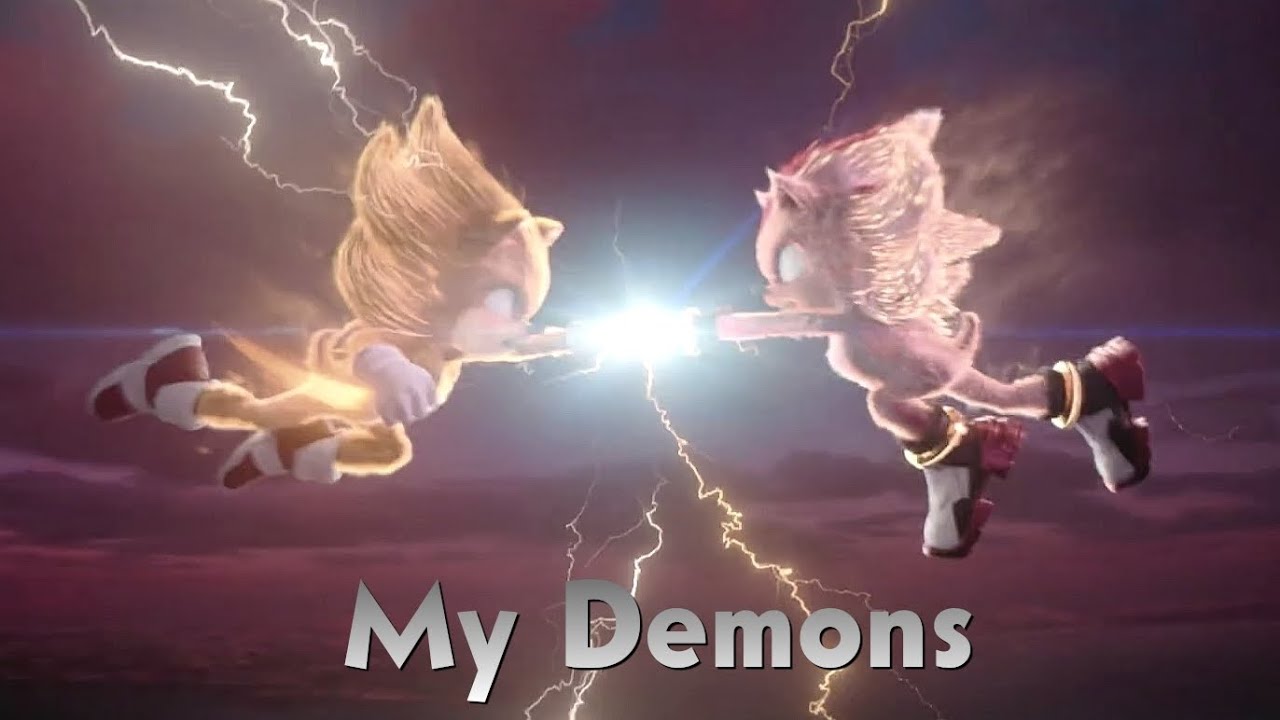 Super Sonic vs Super Shadow | Sonic 3 | Starset – My Demons