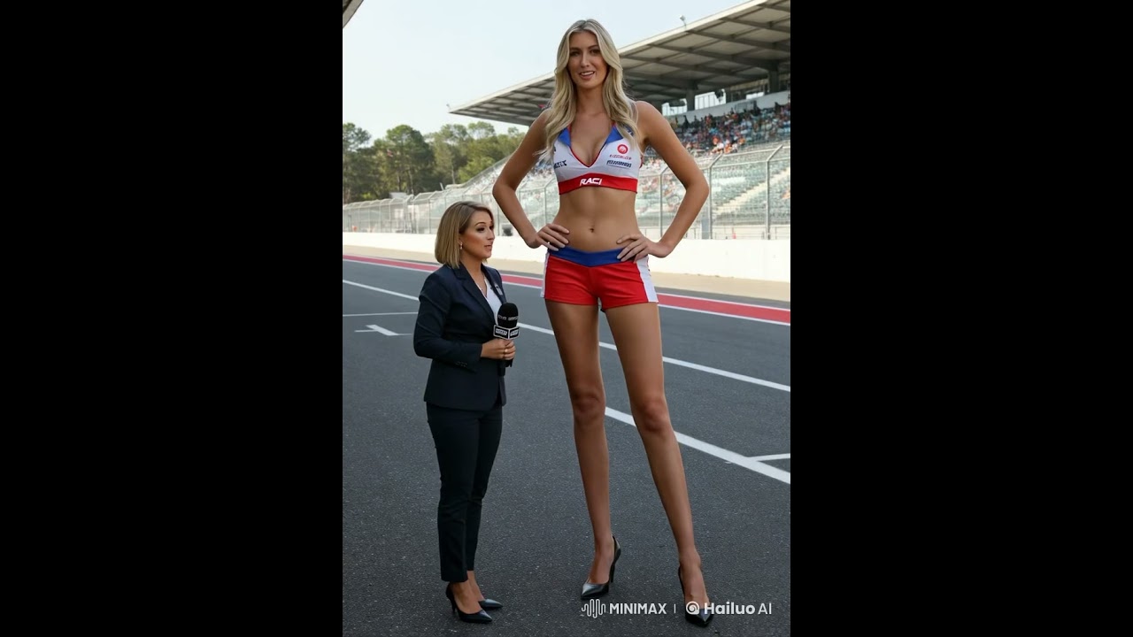 Super tall Race Queen and female announcer #tallmodel #tallwoman #tallgirlfriendly