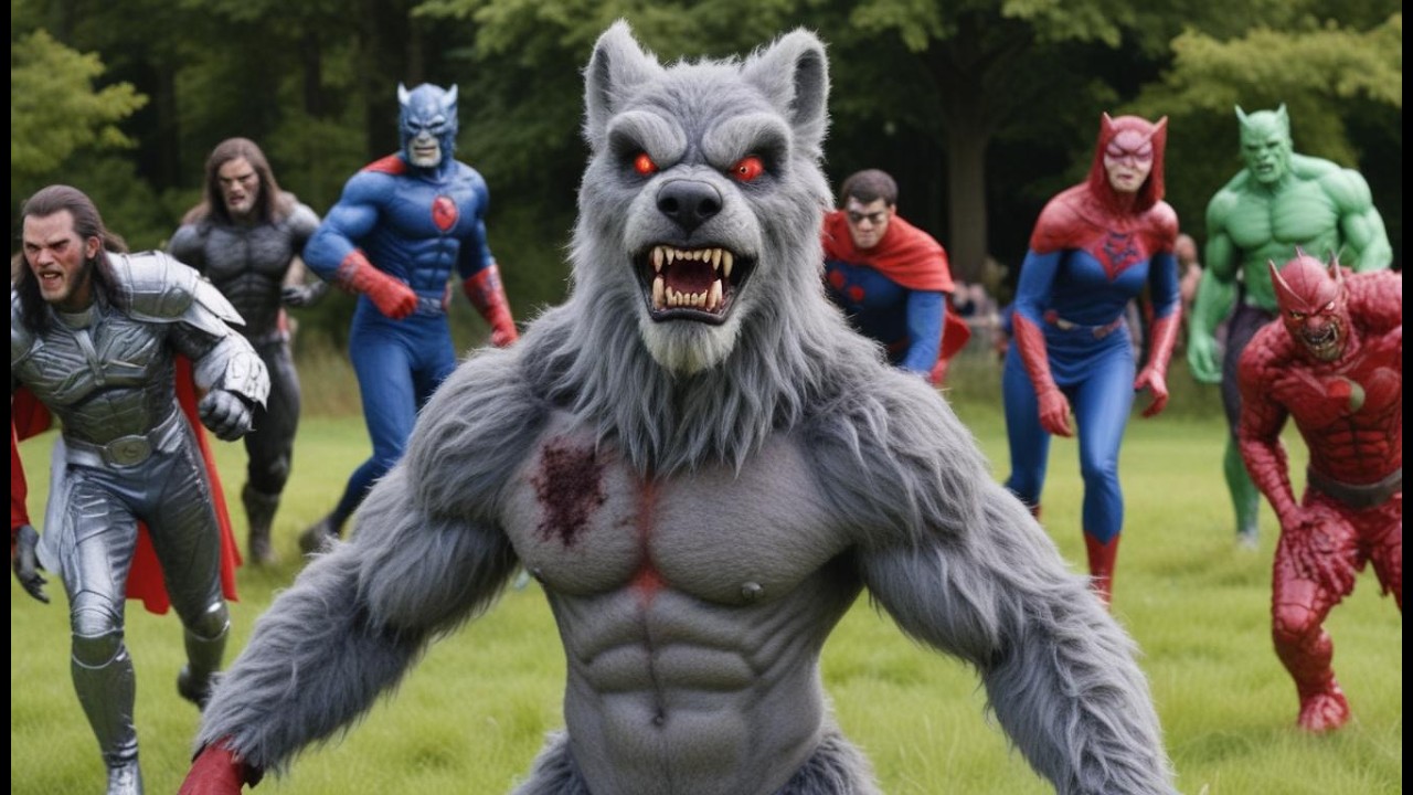 Superheroes VS Werewolf - Squid Game!