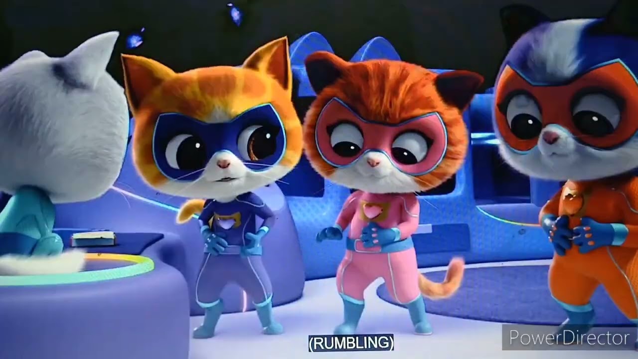 superKitties: all the superKitties stomach growling scene (TV screen)