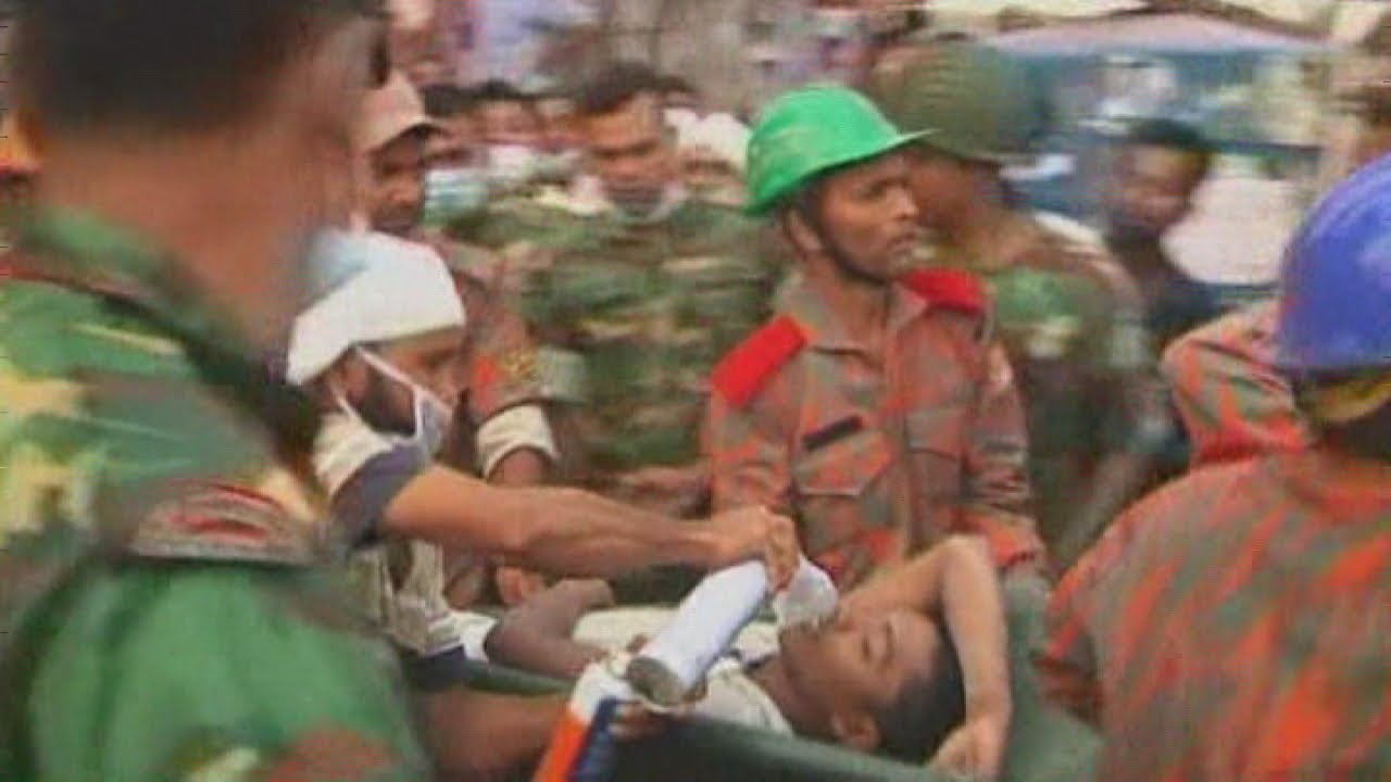 Survivors stretchered from collapsed Bangladesh garment building in Savar
