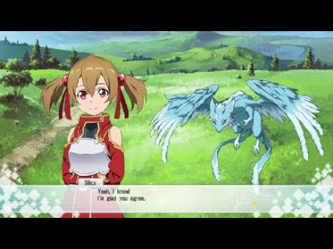SWORD ART ONLINE Re: Hollow Fragment funny moment Silica gets tickled by squirrels