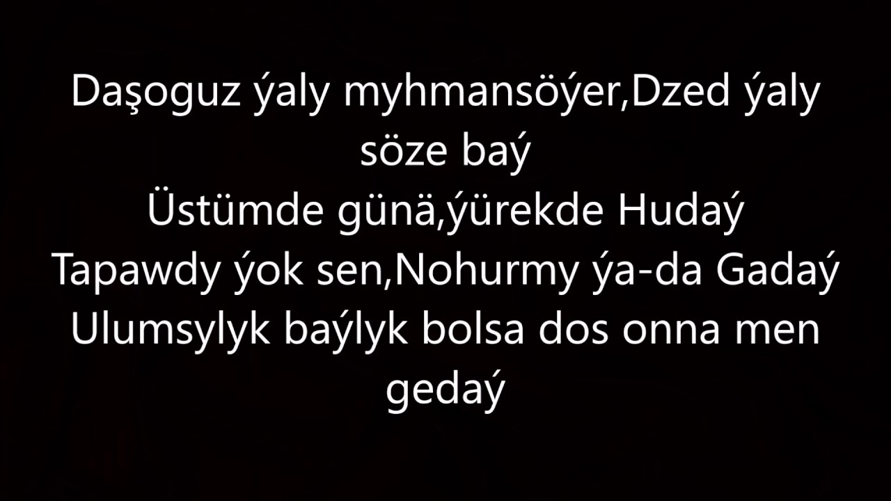 Syke dali-Birine menzeyan(Turkmen rap)