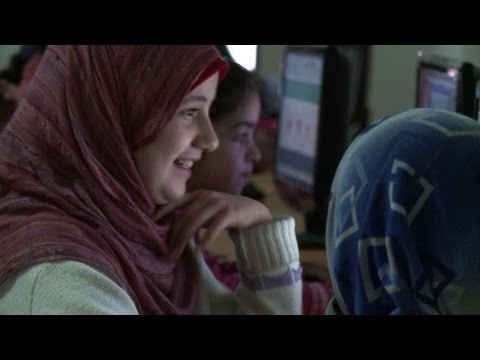 Syrian children schooled in Turkish refugee camps