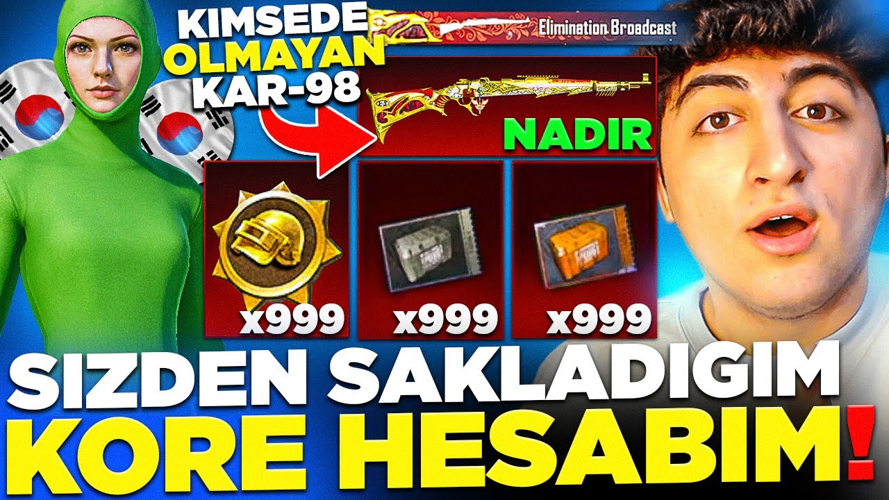 SİZDEN SAKLADIĞIM KORE HESABINA GİRDİM! 999 ADET ÜCRETSİZ SANDIK AÇTIK! 😲 - PUBG Mobile