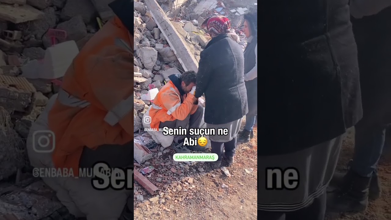 Sözün bittiği yer😢3 çocuğunun da enkazdan cenazesi çıkan baba eşinden özür diliyr #deprem #türkiye