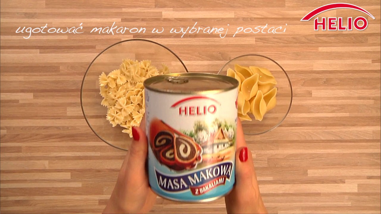 Szybki przepis na makaron z masą makową z bakaliami HELIO.