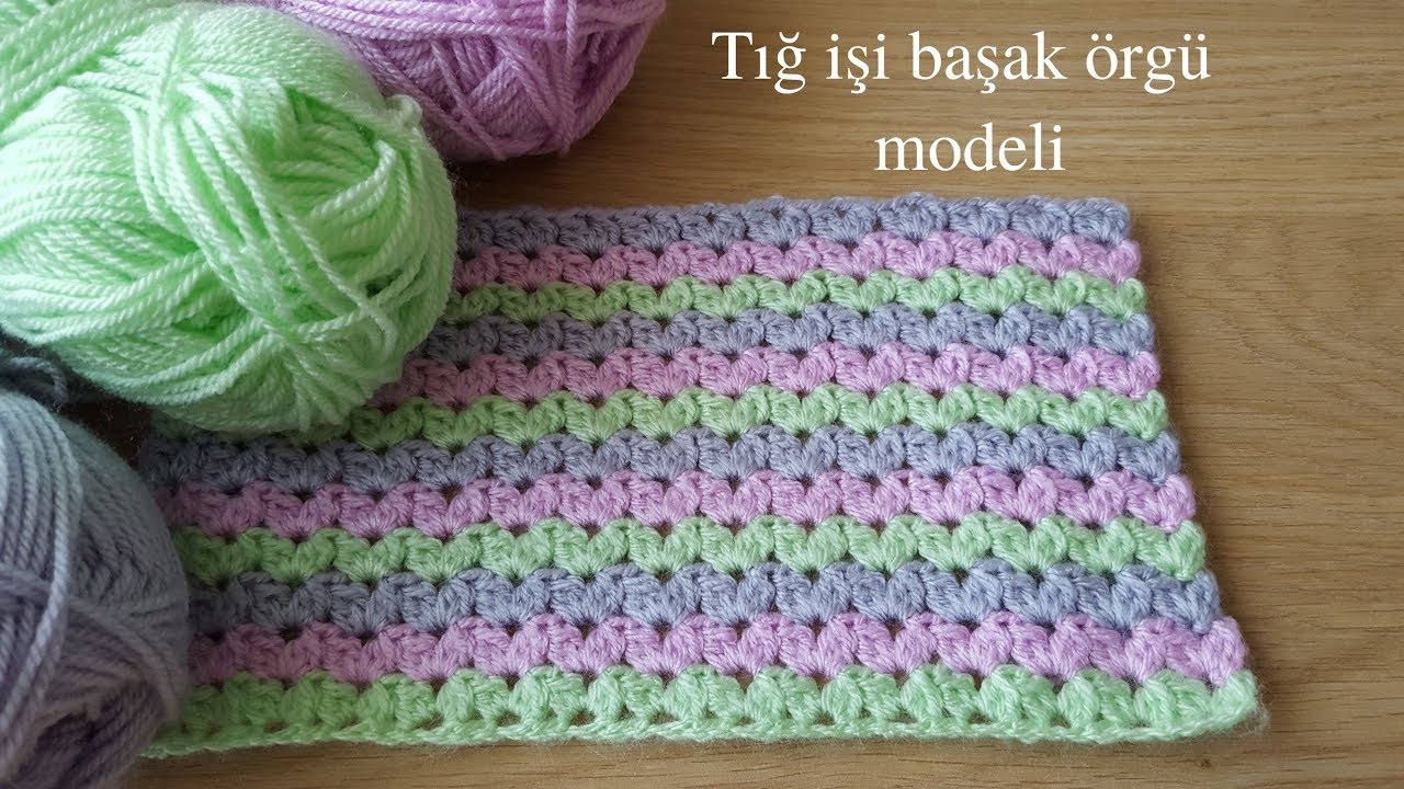Tığ işi başak örgü modeli/Örgü modelleri