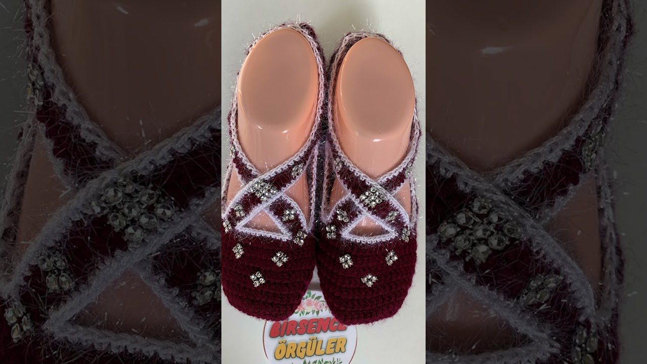 Tığ işi ve iki şiş boncuklu patik modelleri #shotrs