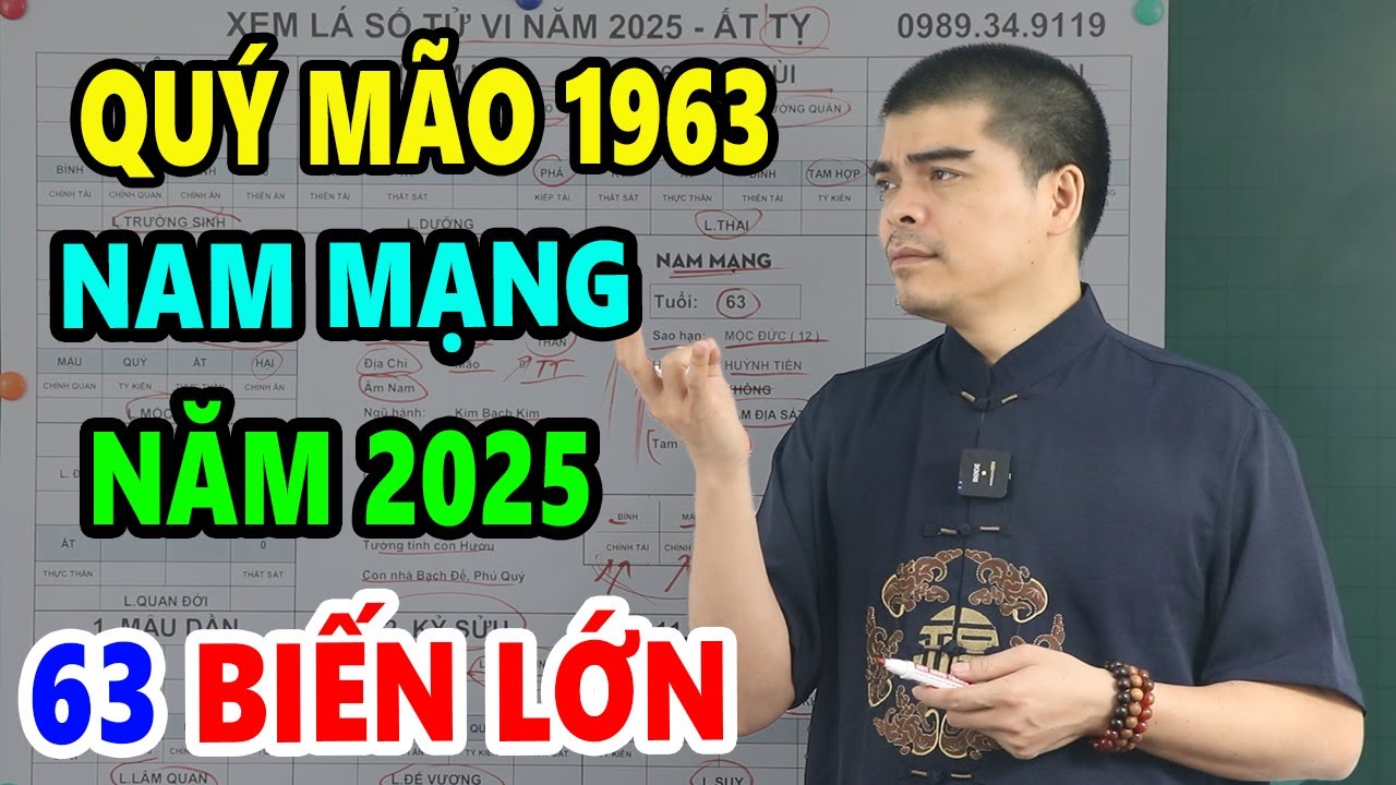 Tử Vi Tuổi Quý Mão 1963 Nam Mạng Năm 2025, BẤT NGỜ ĐỔI ĐỜI Giàu Như Vũ Bão Bất Chấp Tam Tai