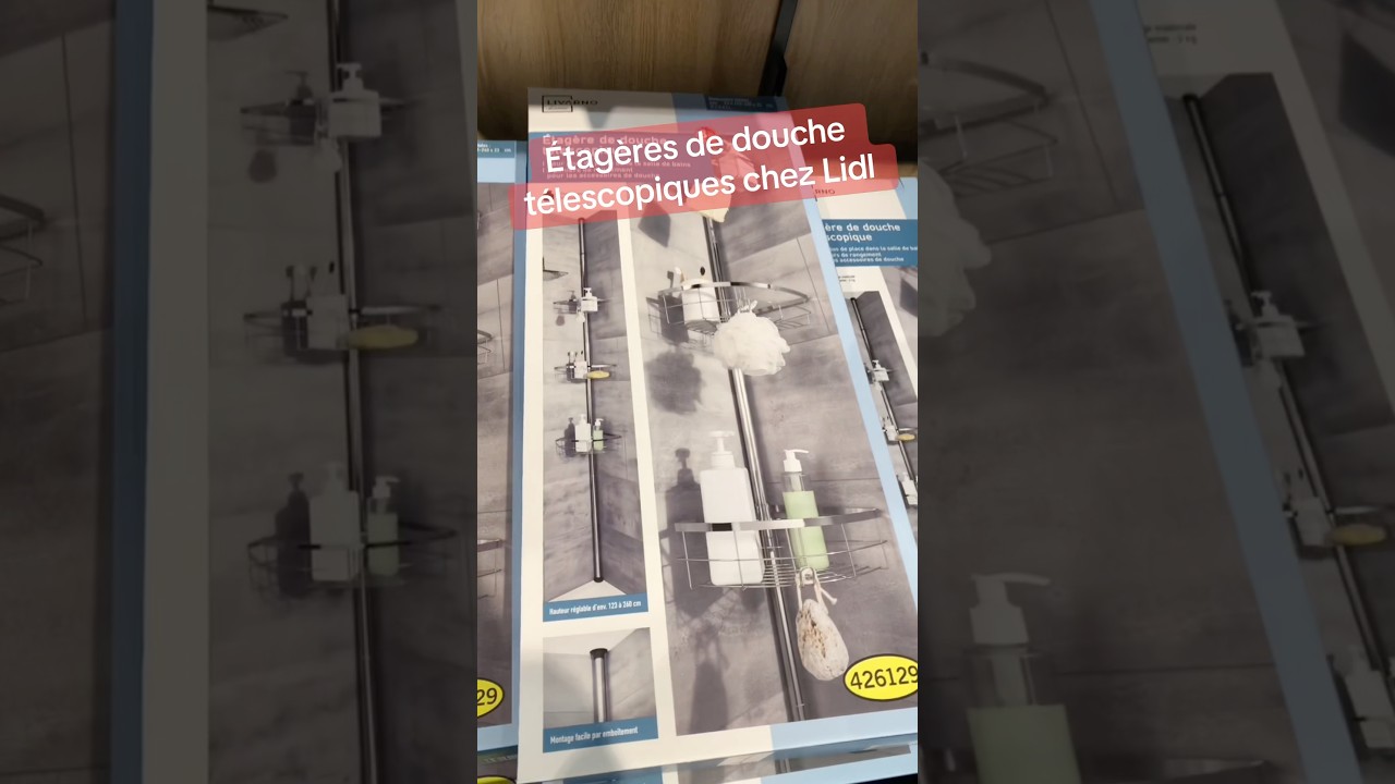 Étagères télescopique pour la douche chez Lidl #étagères #douche Salledebain #magasin #lidl