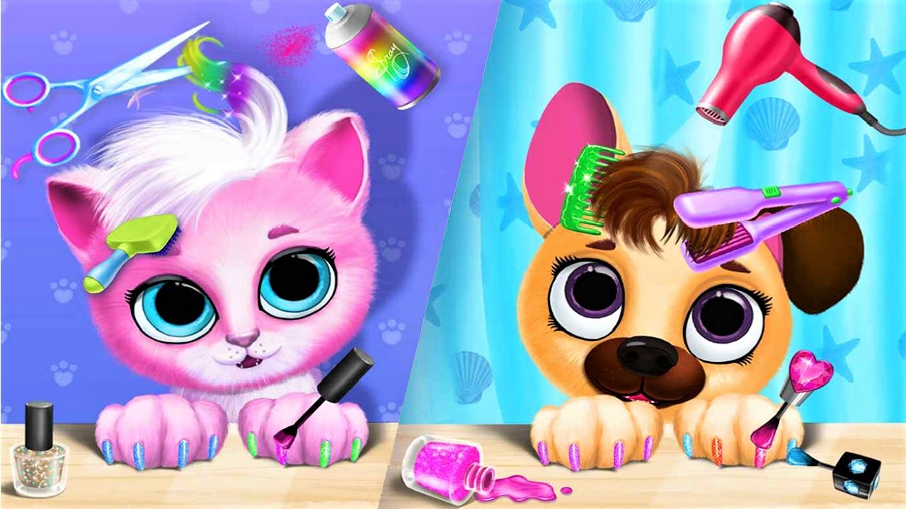 Take Care Of Cute Pet Friends Kitten and Puppy - Pet Care Fun Game